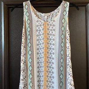 Charming Charlie Grey Mint Top Size Small!